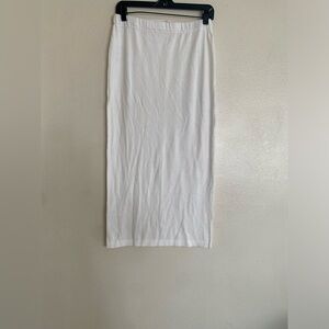 Elegant White Women's Skirt. Made In Italy. 100% Cotton.